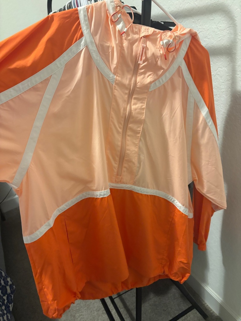 Free People NWOT Like the Wind Color-block Jacket in Peach-Orange - Picture 6 of 9